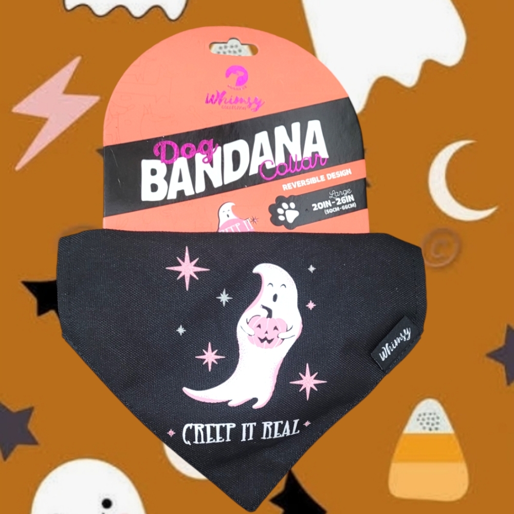 Whimsy Dog Bandana "Creep It Real" Reversible Collar